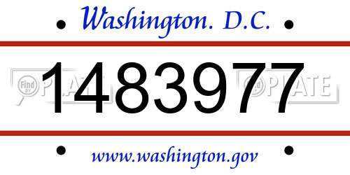 1483977 District Of Columbia License Plate