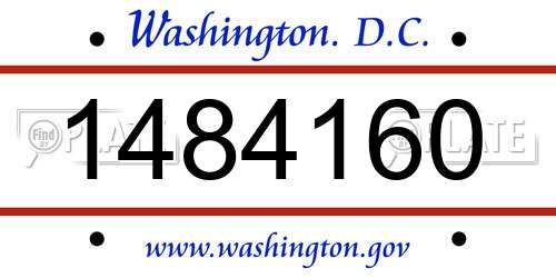 1484160 District Of Columbia License Plate