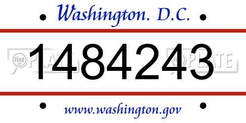 1484243 District Of Columbia License Plate