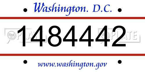 1484442 District Of Columbia License Plate