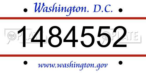 1484552 District Of Columbia License Plate