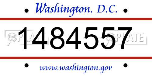 1484557 District Of Columbia License Plate