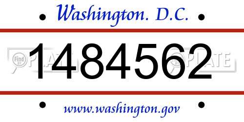 1484562 District Of Columbia License Plate