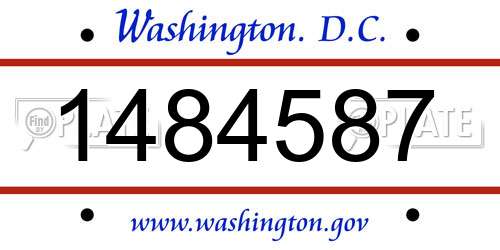 1484587 District Of Columbia License Plate
