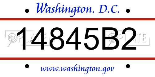14845B2 District Of Columbia License Plate