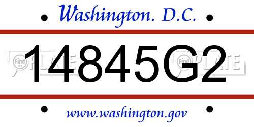 14845G2 District Of Columbia License Plate