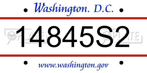14845S2 District Of Columbia License Plate