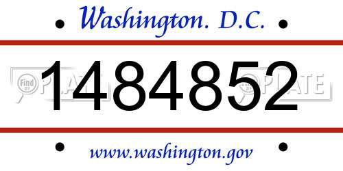 1484852 District Of Columbia License Plate