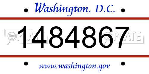 1484867 District Of Columbia License Plate