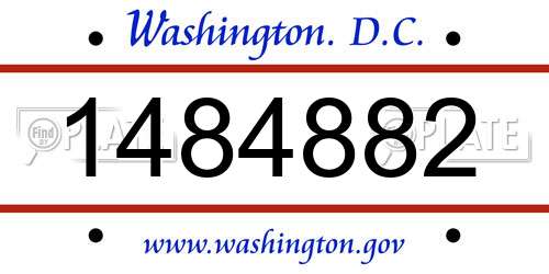 1484882 District Of Columbia License Plate