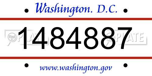 1484887 District Of Columbia License Plate