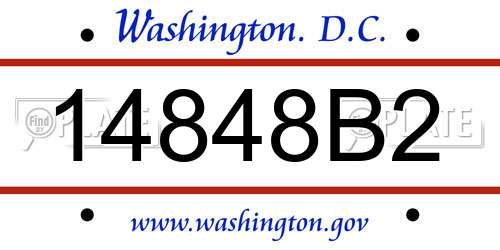 14848B2 District Of Columbia License Plate