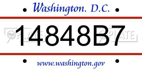 14848B7 District Of Columbia License Plate