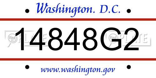 14848G2 District Of Columbia License Plate