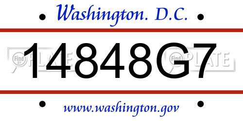 14848G7 District Of Columbia License Plate