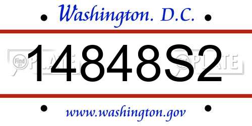 14848S2 District Of Columbia License Plate