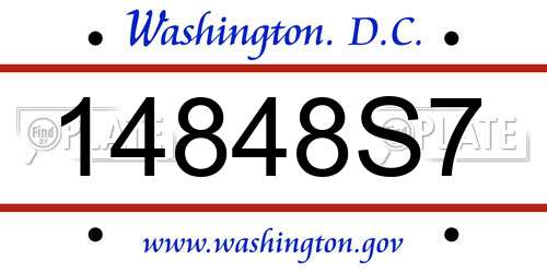 14848S7 District Of Columbia License Plate