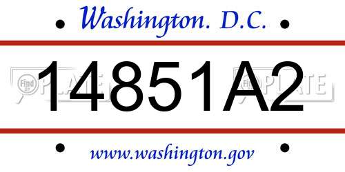 14851A2 District Of Columbia License Plate