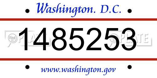 1485253 District Of Columbia License Plate