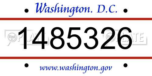1485326 District Of Columbia License Plate