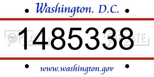 1485338 District Of Columbia License Plate