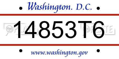 14853T6 District Of Columbia License Plate