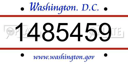 1485459 District Of Columbia License Plate