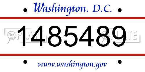 1485489 District Of Columbia License Plate