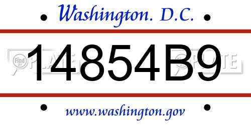 14854B9 District Of Columbia License Plate