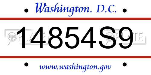 14854S9 District Of Columbia License Plate