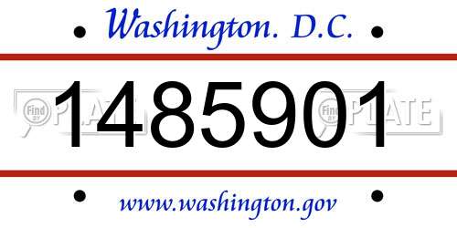 1485901 District Of Columbia License Plate