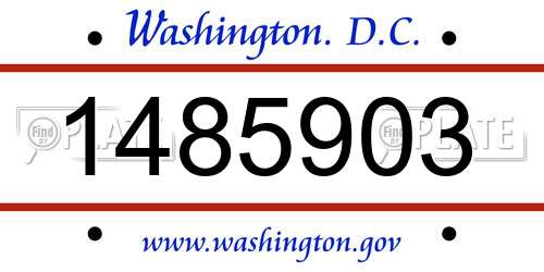 1485903 District Of Columbia License Plate