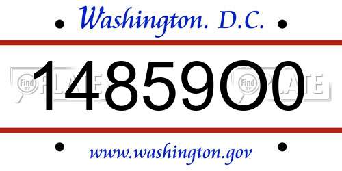 14859O0 District Of Columbia License Plate