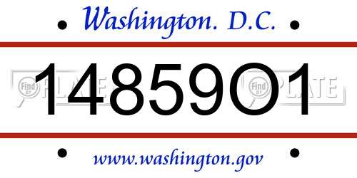 14859O1 District Of Columbia License Plate