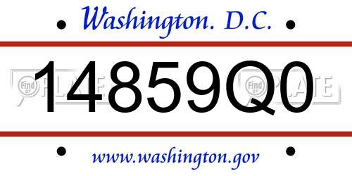 14859Q0 District Of Columbia License Plate