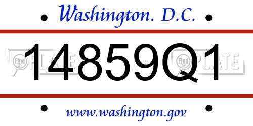 14859Q1 District Of Columbia License Plate