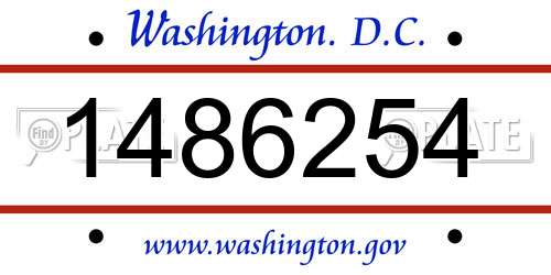 1486254 District Of Columbia License Plate