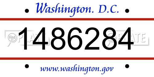 1486284 District Of Columbia License Plate