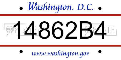 14862B4 District Of Columbia License Plate