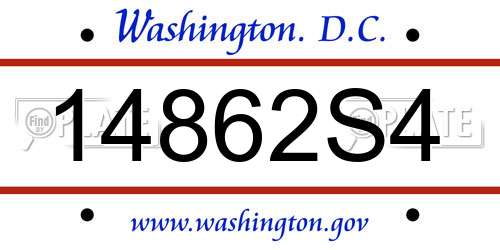 14862S4 District Of Columbia License Plate