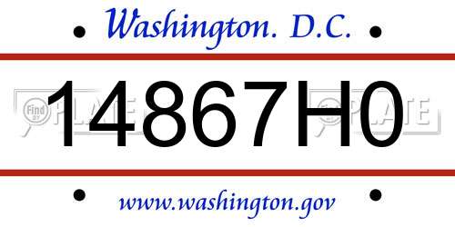 14867H0 District Of Columbia License Plate