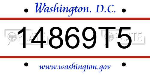 14869T5 District Of Columbia License Plate