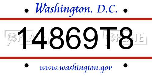 14869T8 District Of Columbia License Plate