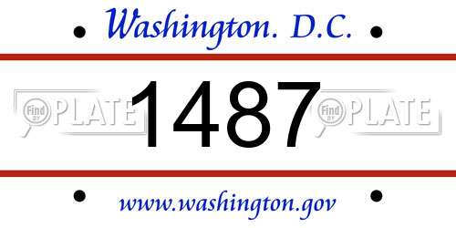 1487 District Of Columbia License Plate