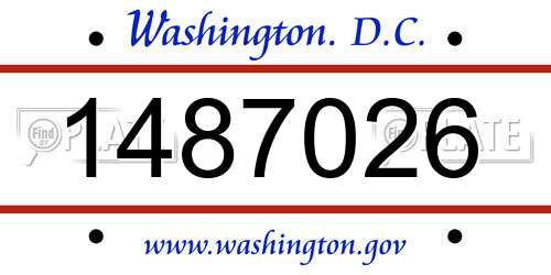 1487026 District Of Columbia License Plate