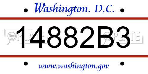 14882B3 District Of Columbia License Plate