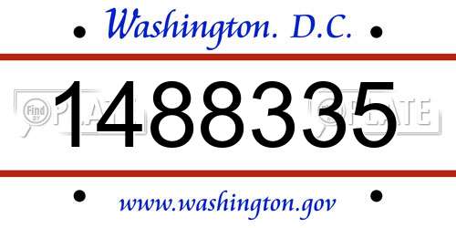 1488335 District Of Columbia License Plate