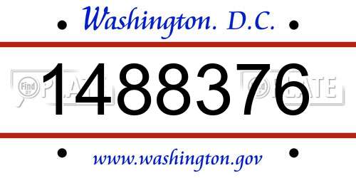 1488376 District Of Columbia License Plate