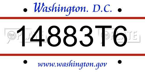 14883T6 District Of Columbia License Plate