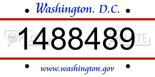 1488489 District Of Columbia License Plate